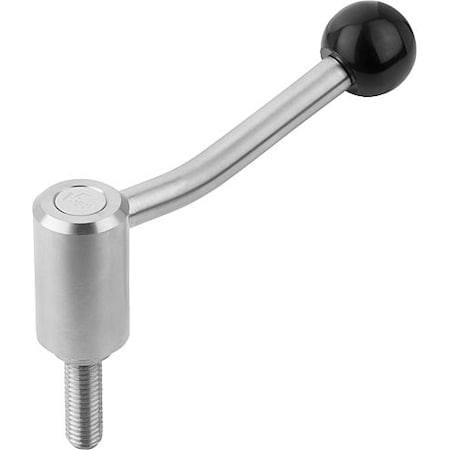 Adjustable Tension Levers In Stainless, With Ext. Thread, 20°, Metric